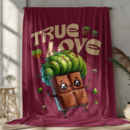 Cobertor Sherpa Chocolate kawaii pistachio engraçado para o dia do