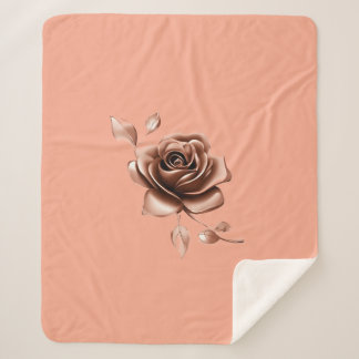 Cobertor Sherpa Chocolate Rose Glaze