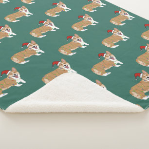 Cobertor Sherpa Christmas Corgi