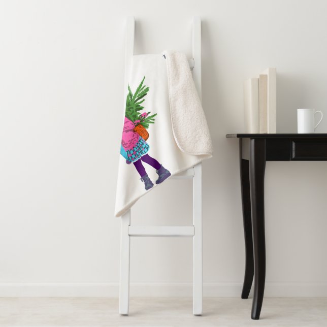 Cobertor Sherpa Christmas Illustrated Holiday Sherpa Blanket (In Situ)