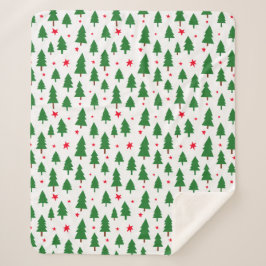 Cobertor Sherpa Christmas Trees and Stars