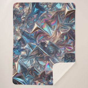 Cobertor Sherpa Chrome Foil Ultra-Cozy - Brilho futurístico
