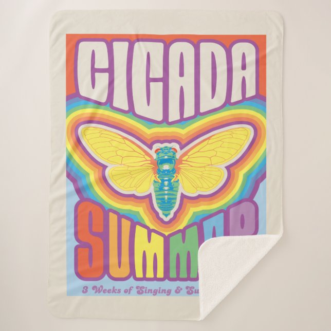 Cobertor Sherpa Cicada Summer Love (Frente)