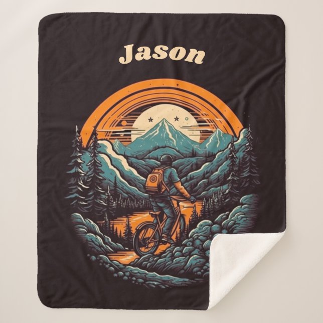 Cobertor Sherpa Ciclo de vida, retro personalizável (Frente)