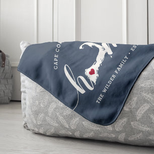 Cobertor Sherpa Cidade do Cabo Cod Personalizada Sherpa Blanket