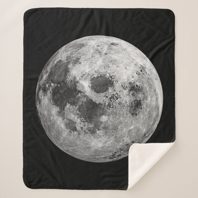 Cobertor Sherpa Ciência da Astronomia Espacial legal com Lua Cheia (Frente)