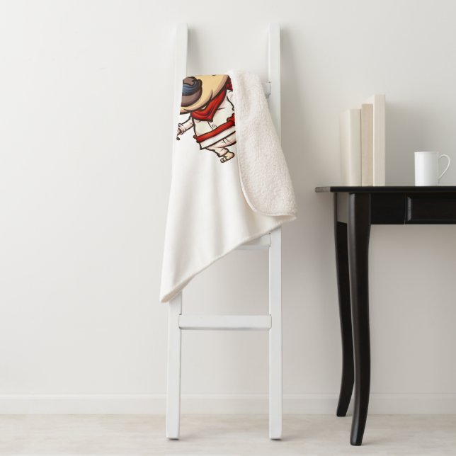 Cobertor Sherpa Cinco de Mayo Pugs Sherpa Blanket (In Situ)