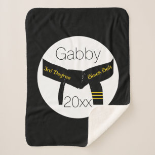 Cobertor Sherpa Cinta Preta de Terceiro Grau Artes Marciais