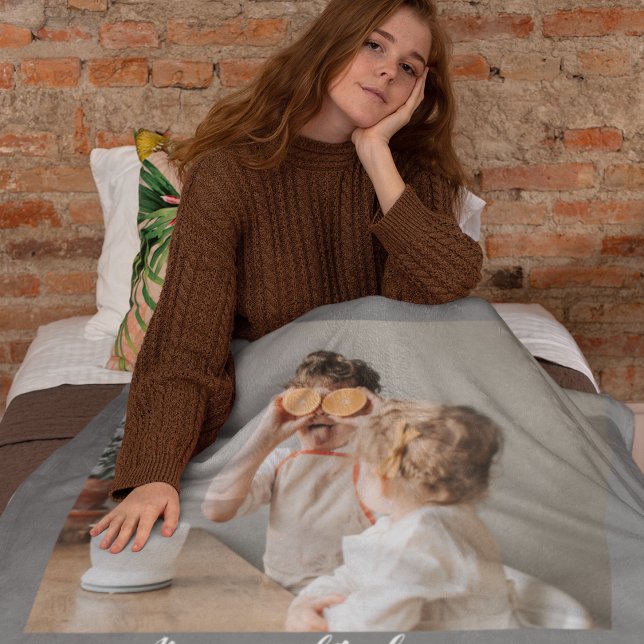 Cobertor Sherpa Cinza de Foto Moderna É bom ser presente por aspas (Criador carregado)