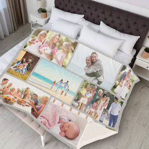 Cobertor Sherpa Cinza de Luz de Colagem Fotográfica do Masonry Gri