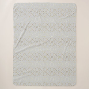 Cobertor Sherpa Cinza Dourada Glam XOXO