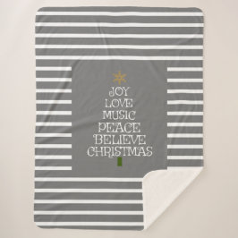 Cobertor Sherpa Cinza/Espírito Branco de Natal