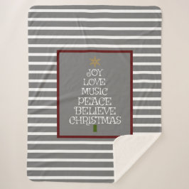 Cobertor Sherpa Cinza/Espírito Branco de Natal