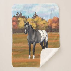 Cobertor Sherpa Cinza Grulla Appaloosa Quarter Horse Stallion