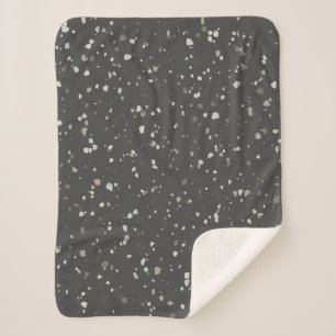 Cobertor Sherpa Cinza Moderna Terrazzo Pattern