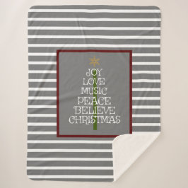 Cobertor Sherpa Cinzas brancas/VIbes brancas de Natal em árvore