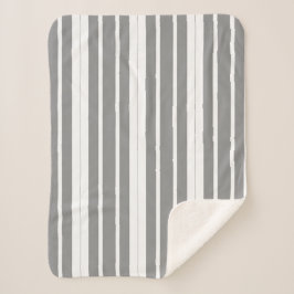 Cobertor Sherpa Cinzas e tiras brancas