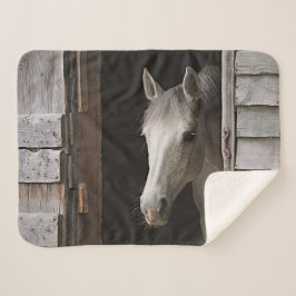 Cobertor Sherpa Cinzas são animais de cavalos Sherpa Fleece Blanke