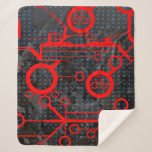 Cobertor Sherpa Circuito Vermelho