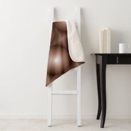 Cobertor Sherpa Círculo Geométrico 3D Escuro Mocha Mousse Branco