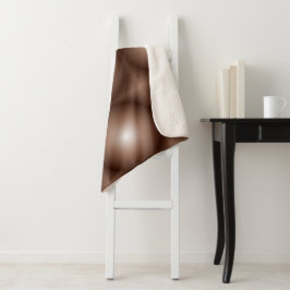 Cobertor Sherpa Círculo Geométrico 3D Escuro Mocha Mousse Branco