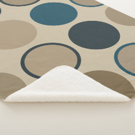 Cobertor Sherpa Círculos Teais e Toucáveis