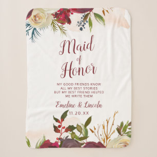 Cobertor Sherpa Citação da Dama de Honra da Mansão do Visco Floral