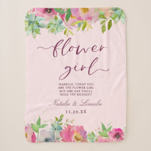 Cobertor Sherpa Citação da Menina das Flores Chic Blooming em Rosa