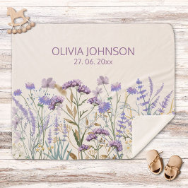 Cobertor Sherpa Citação de Prados de Flores Selvagens de Aquarela