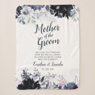 Cobertor Sherpa Citação Floral Noturna para a Mãe do Noivo