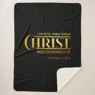 Cobertor Sherpa Citação Philippians 4:13 Verse KJV Bíblia