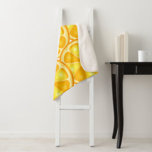 Cobertor Sherpa Citrus TROPICAL SUMMMER FRUTA Laranja limão fina