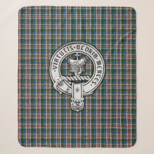 Cobertor Sherpa Clan Donnachaidh (Robertson) Crest & Dress Tartan