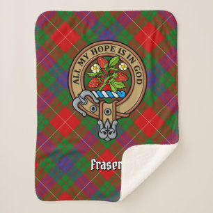 Cobertor Sherpa Clan Fraser Crest sobre Tartan