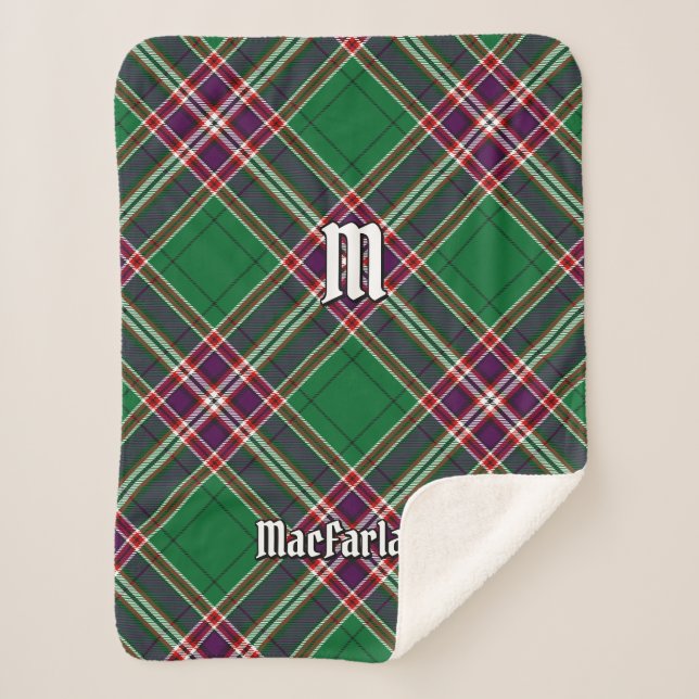Cobertor Sherpa Clan MacFarlane Modern caçando Tartan (Frente)