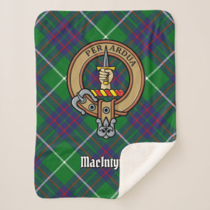 Cobertor Sherpa Clan MacIntyre Crest sobre Tartan