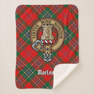 Cobertor Sherpa Clan MacLean Crest sobre Tartan