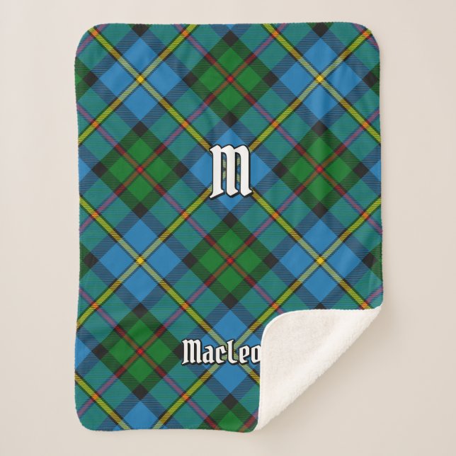Cobertor Sherpa Clan MacLeod caçando Tartan (Frente)
