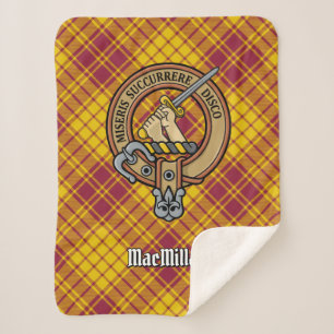 Cobertor Sherpa Clan MacMillan Crest over Dress Tartan
