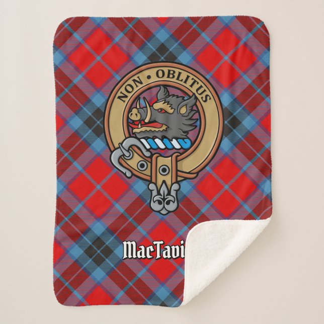 Cobertor Sherpa Clan MacTavish Crest sobre Tartan (Frente)