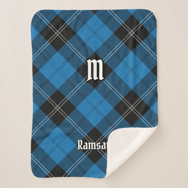 Cobertor Sherpa Clan Ramsay Blue Hunting Tartan (Frente)