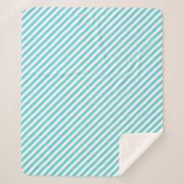 Cobertor Sherpa Classic blue and white diagonal stripes