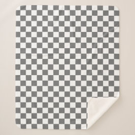 Cobertor Sherpa Classic Grey checkerboard 