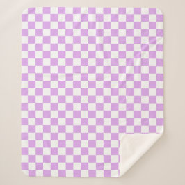 Cobertor Sherpa Classic light lavender checkerboard 