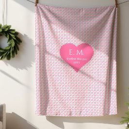 Cobertor Sherpa Classic Red Hearts Personalized Valentine Gift