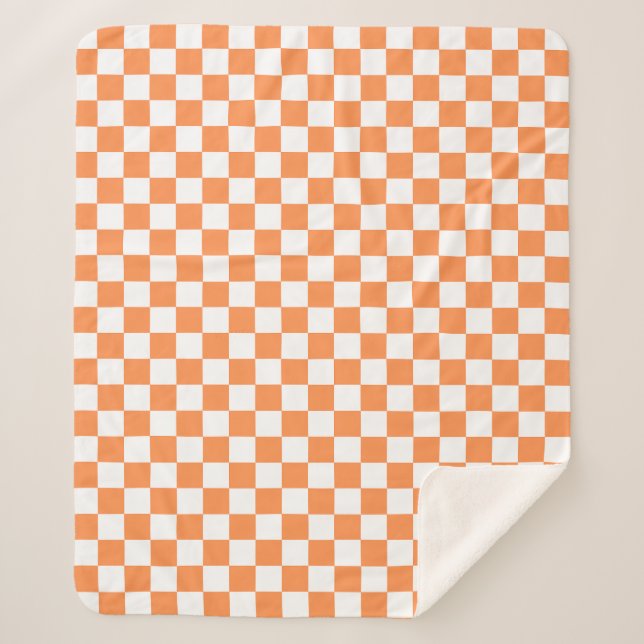 Cobertor Sherpa Classic visual orange checkerboard  (Frente)