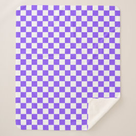 Cobertor Sherpa Classic visual purple checkerboard 