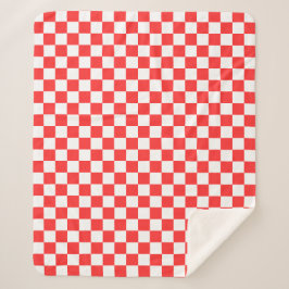 Cobertor Sherpa Classic visual red checkerboard 