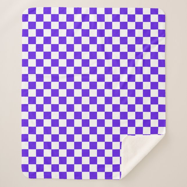 Cobertor Sherpa Classic visual violet checkerboard  (Frente)