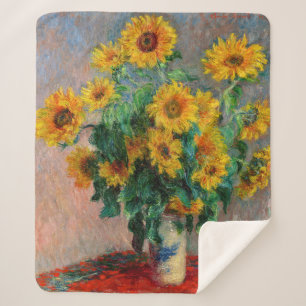 Cobertor Sherpa Claude Monet - Buquê de Sunflower